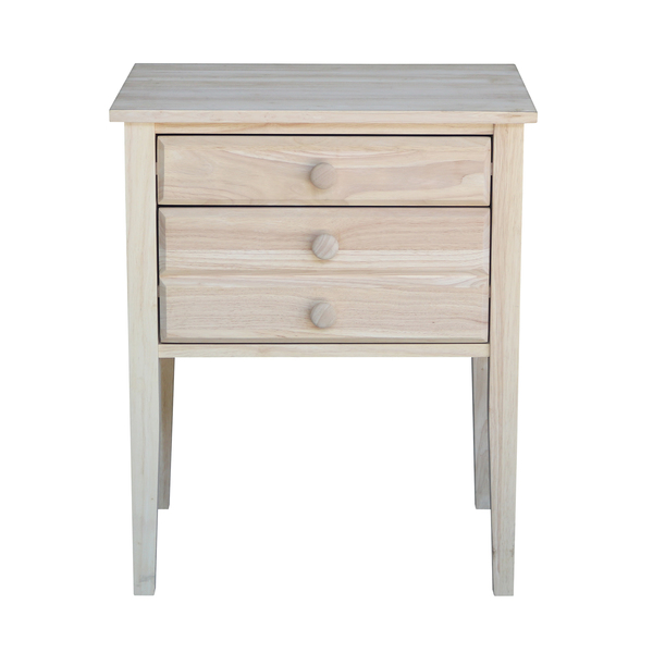 International Concepts Accent Table with Drawers, Unfinished OT-66
